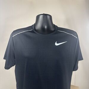 Nike Mens Miler Short Sleeve Reflective‎ Running Top Black Small AJ7565-010 $35